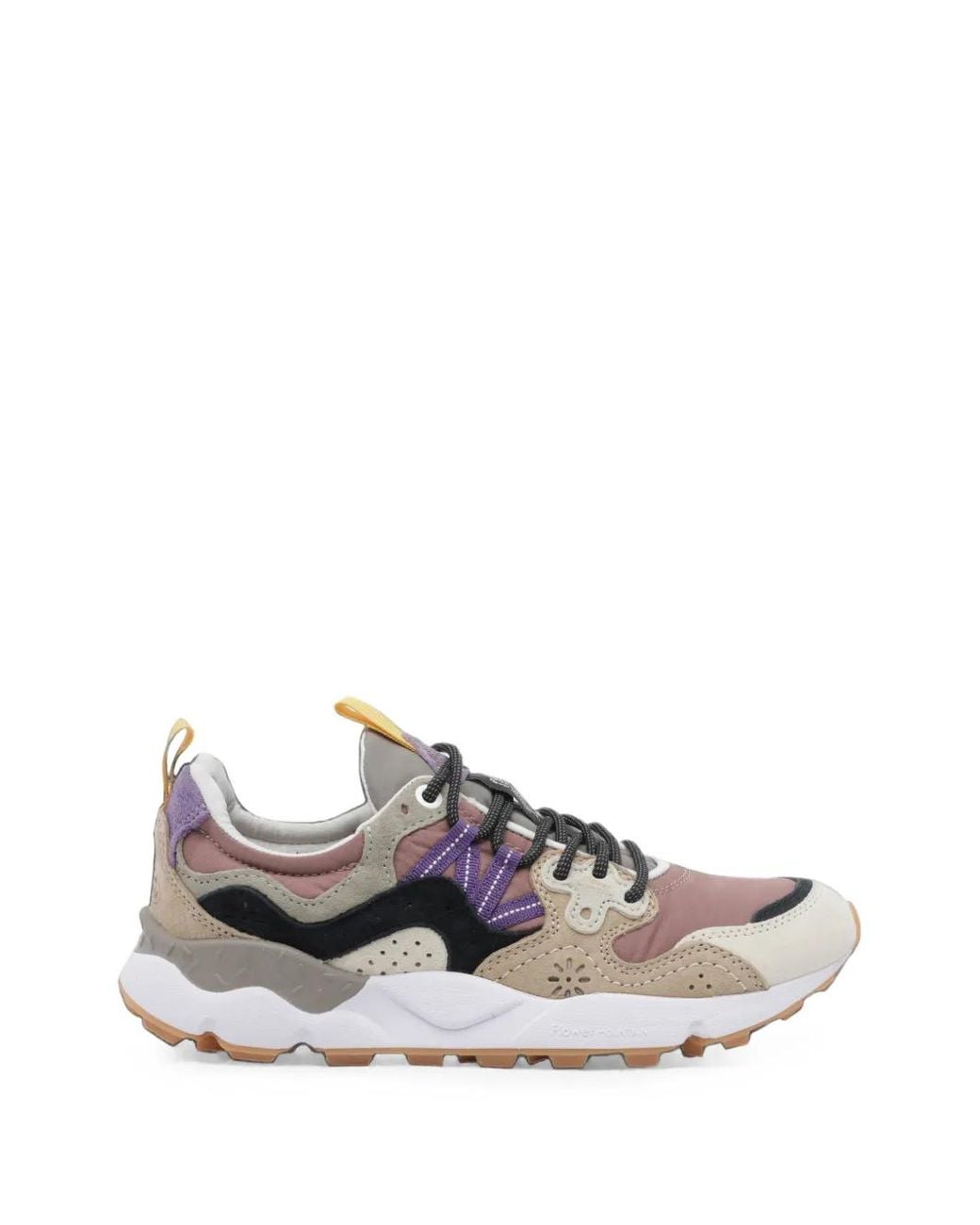 Flower Mountain White Panelled Sneakers