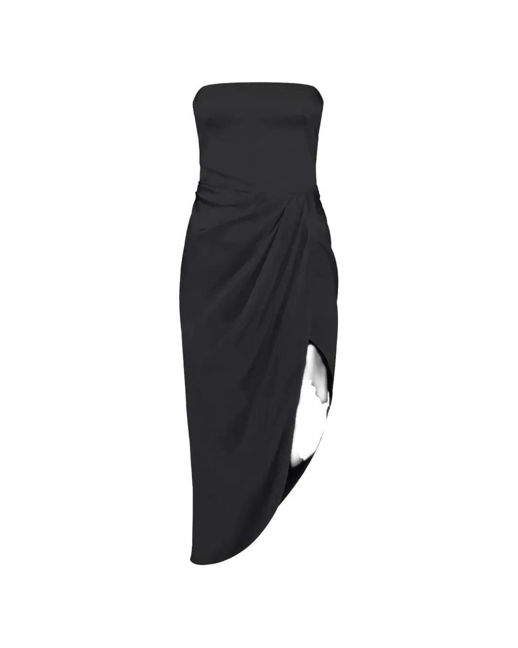 GAUGE81 Black Lica Gathered-Detail Midi Dress