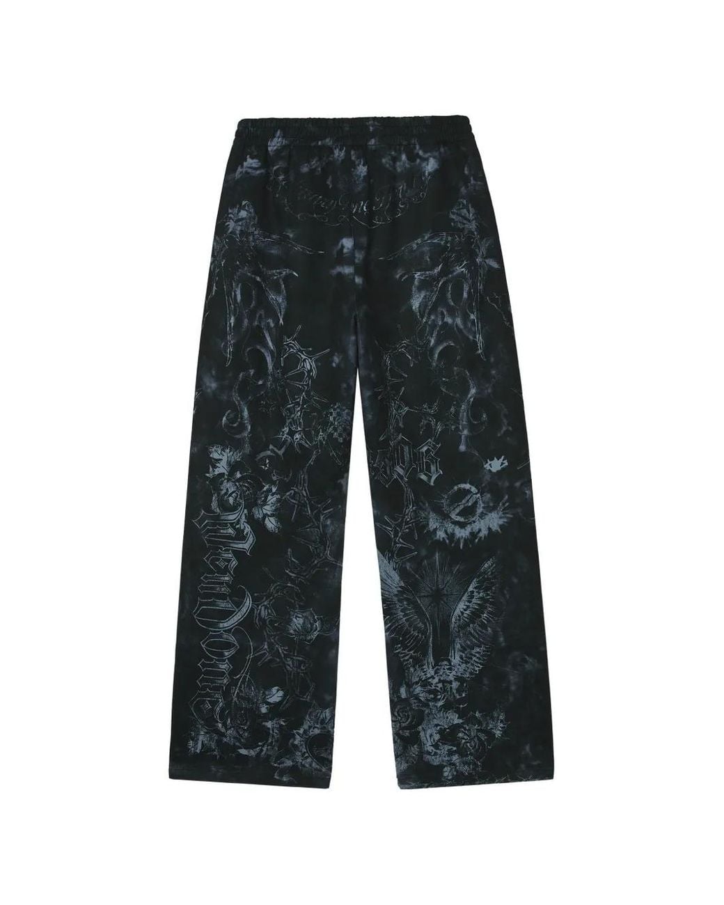 we11done Black Graphic-Print Track Pants