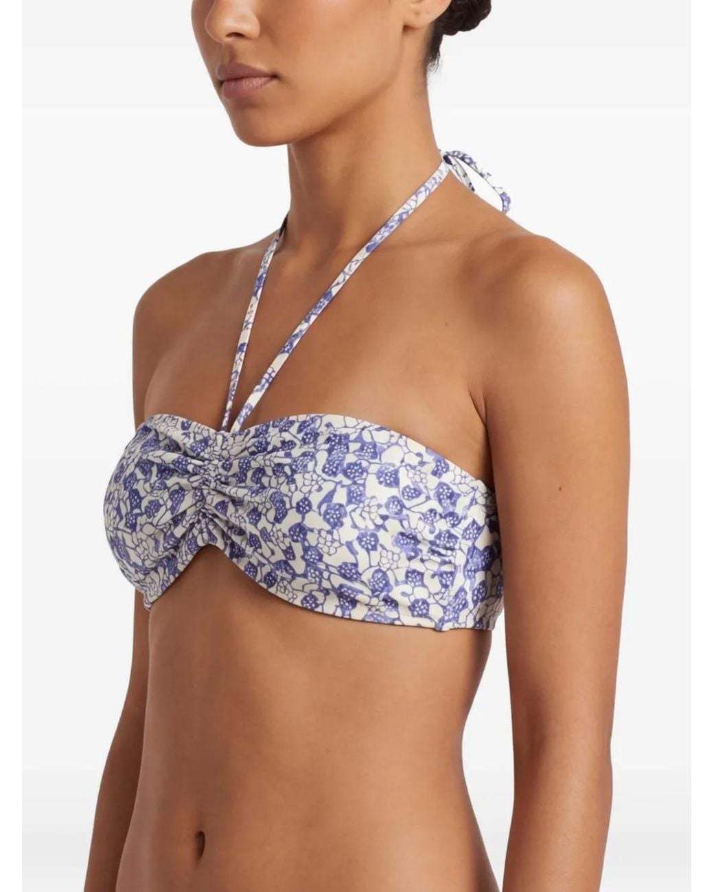 Isabel Marant White Floral Knot Bikini Top