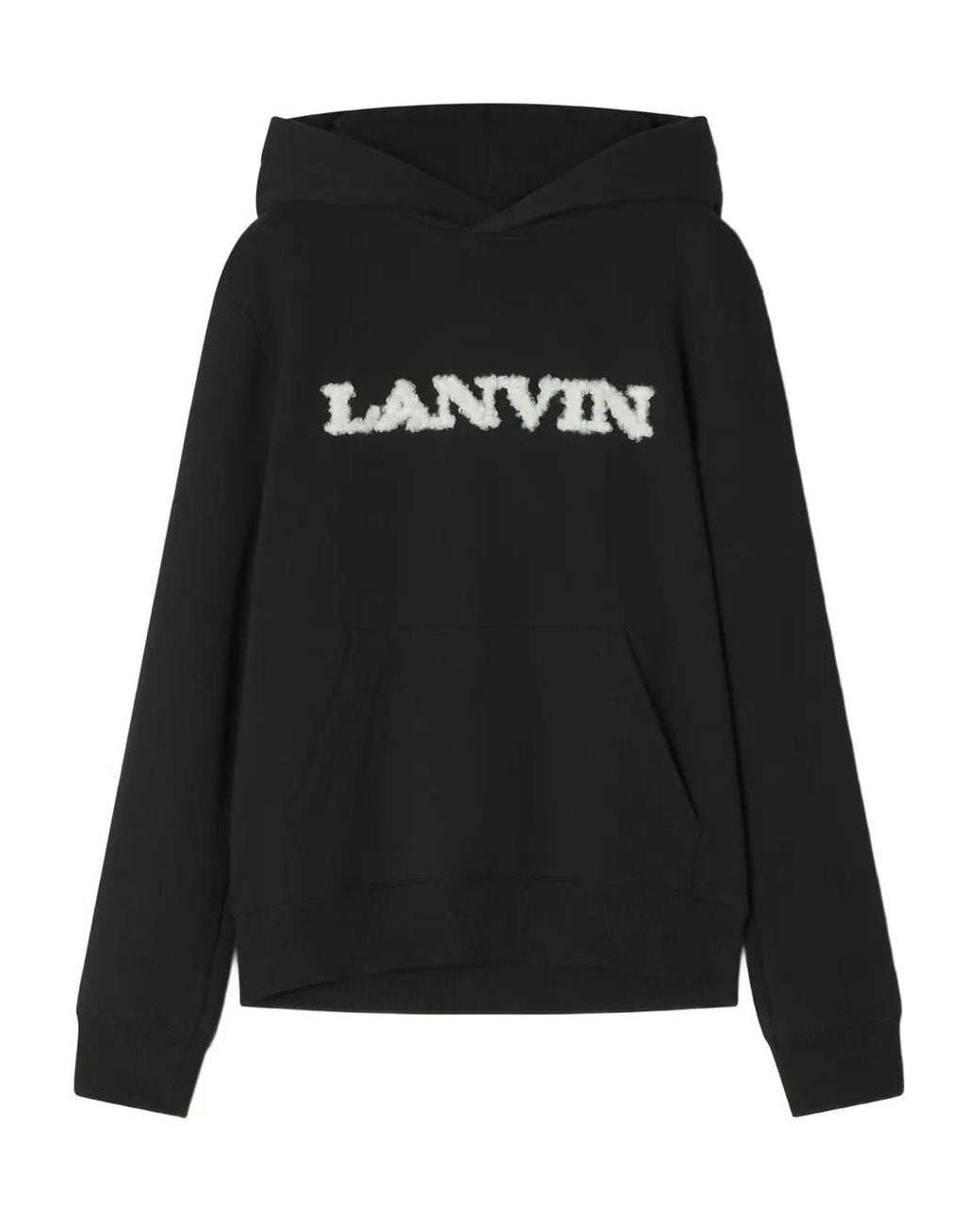 Lanvin Black Embroidered Hoodie for men