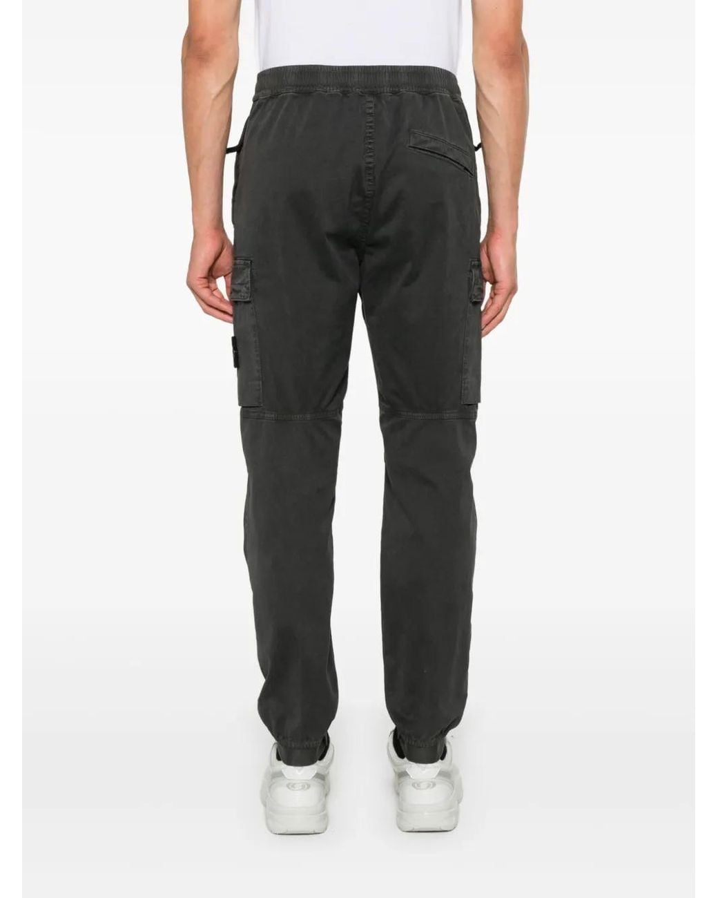 Stone Island Gray Compass-Badge Trousers for men