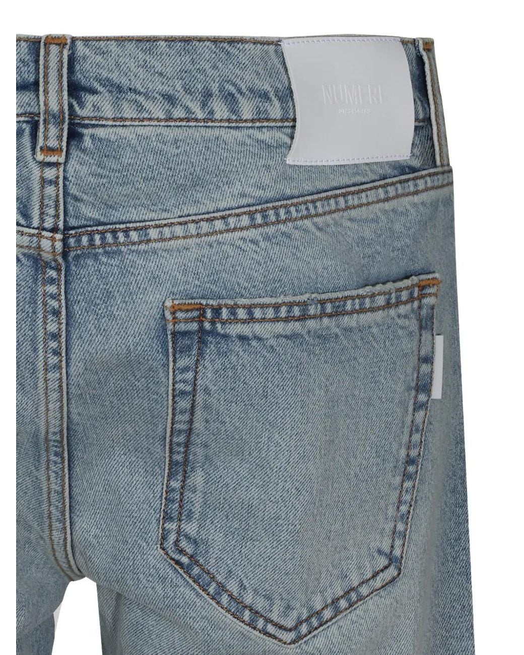 NUMERIS Blue Faded Straight-Leg Jeans for men