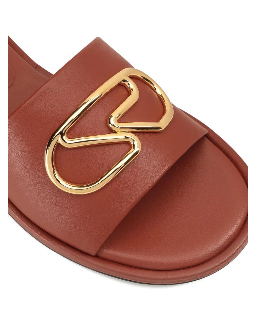Sergio Rossi Brown Logo-Plaque Sandals