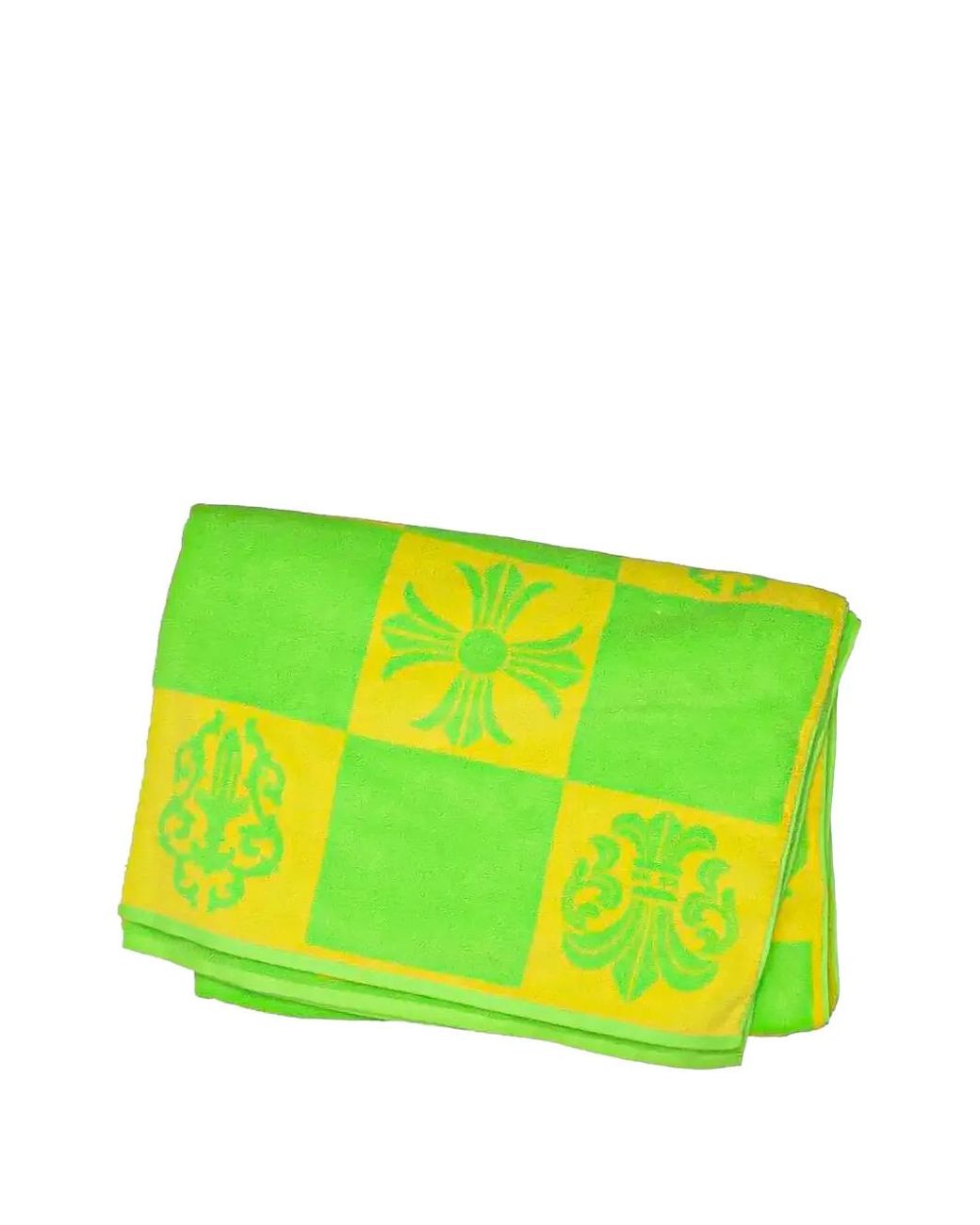Chrome Hearts Green Serviette De Plage À Carreaux for men