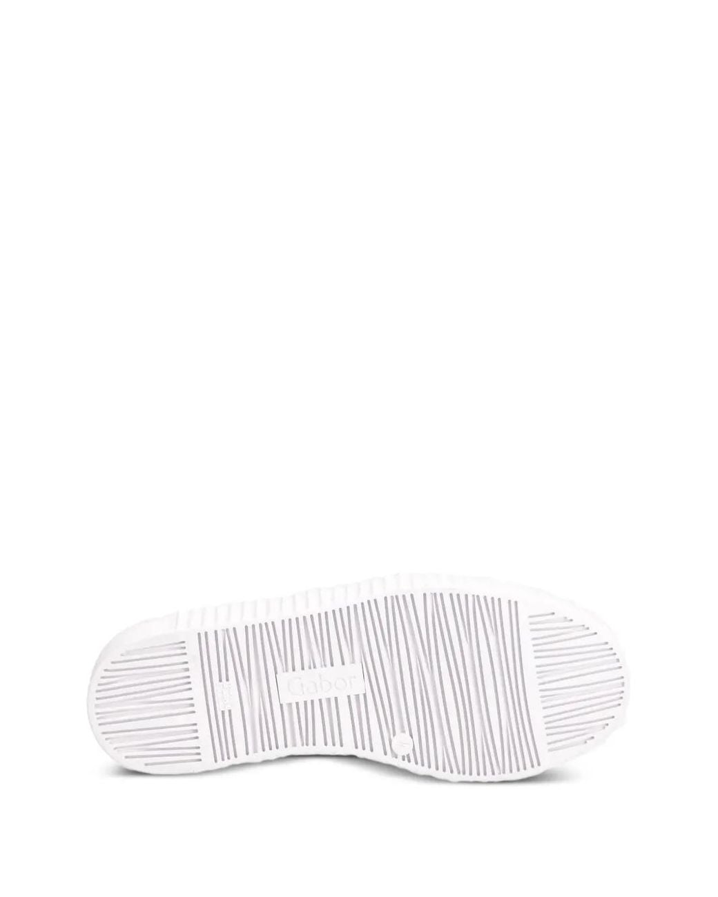 Gabor White Flatform Lace-Up Sneakers