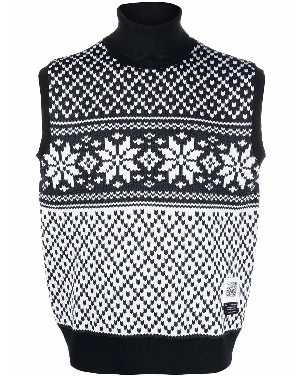Fumito Ganryu Black Roll-Neck Sleeveless Jumper