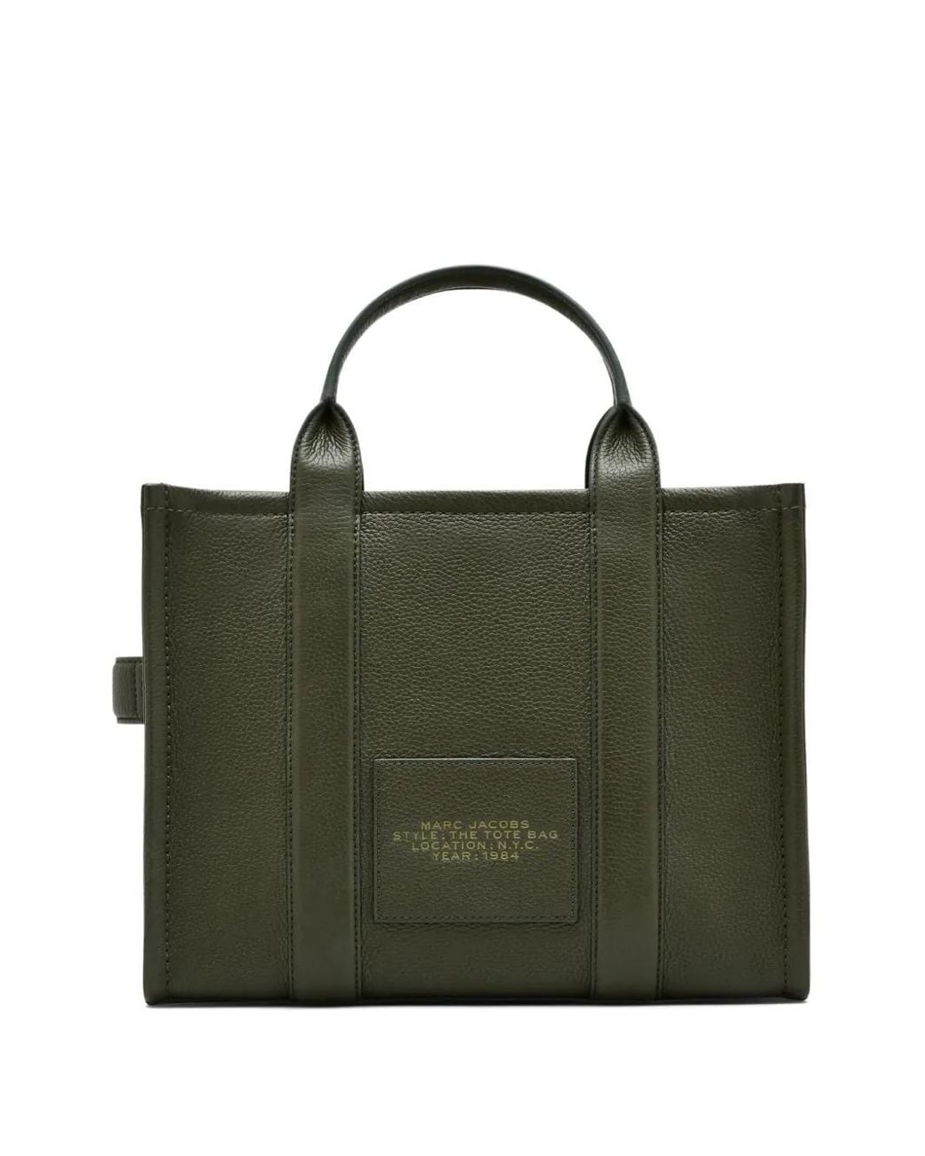 Marc Jacobs Green Borsa A Mano The Leather Medium Tote Bag