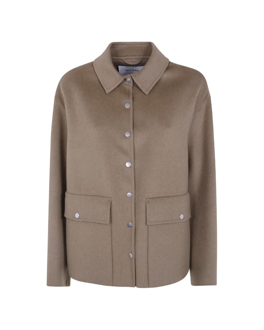 IVY & OAK Brown Press-Stud Wool Jacket