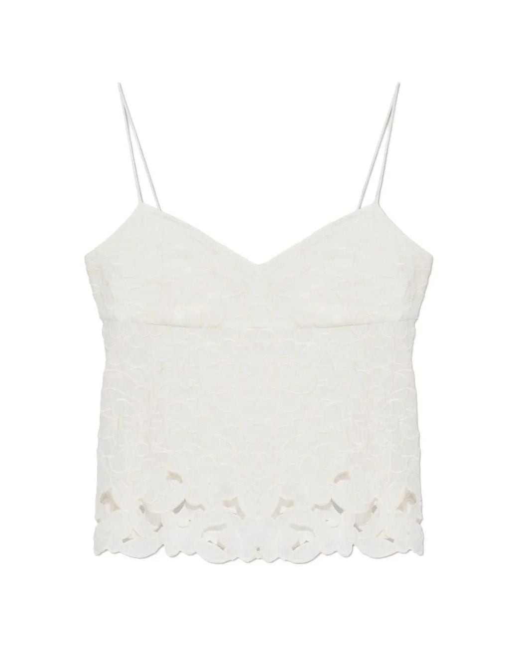 Isabel Marant White Romeka Floral-Embroidered Tank Op
