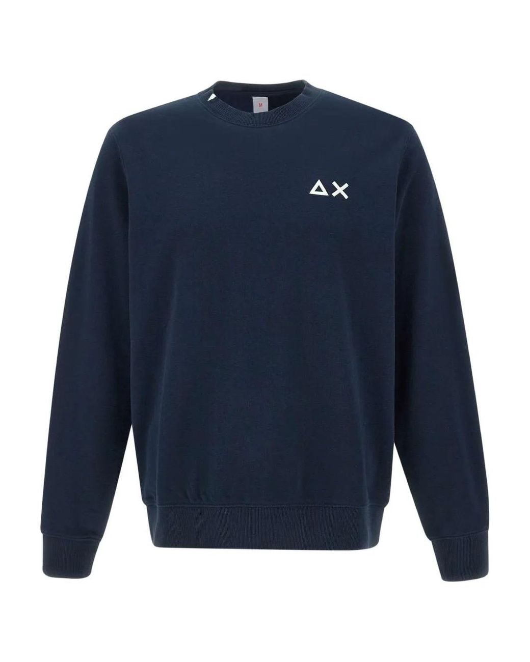 Sun 68 Blue Logo-Embroidered Sweatshirt for men