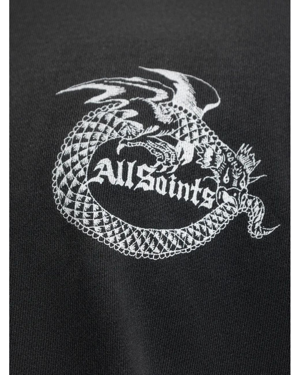 AllSaints Black Logo-Detail Zip-Up Hoodie for men