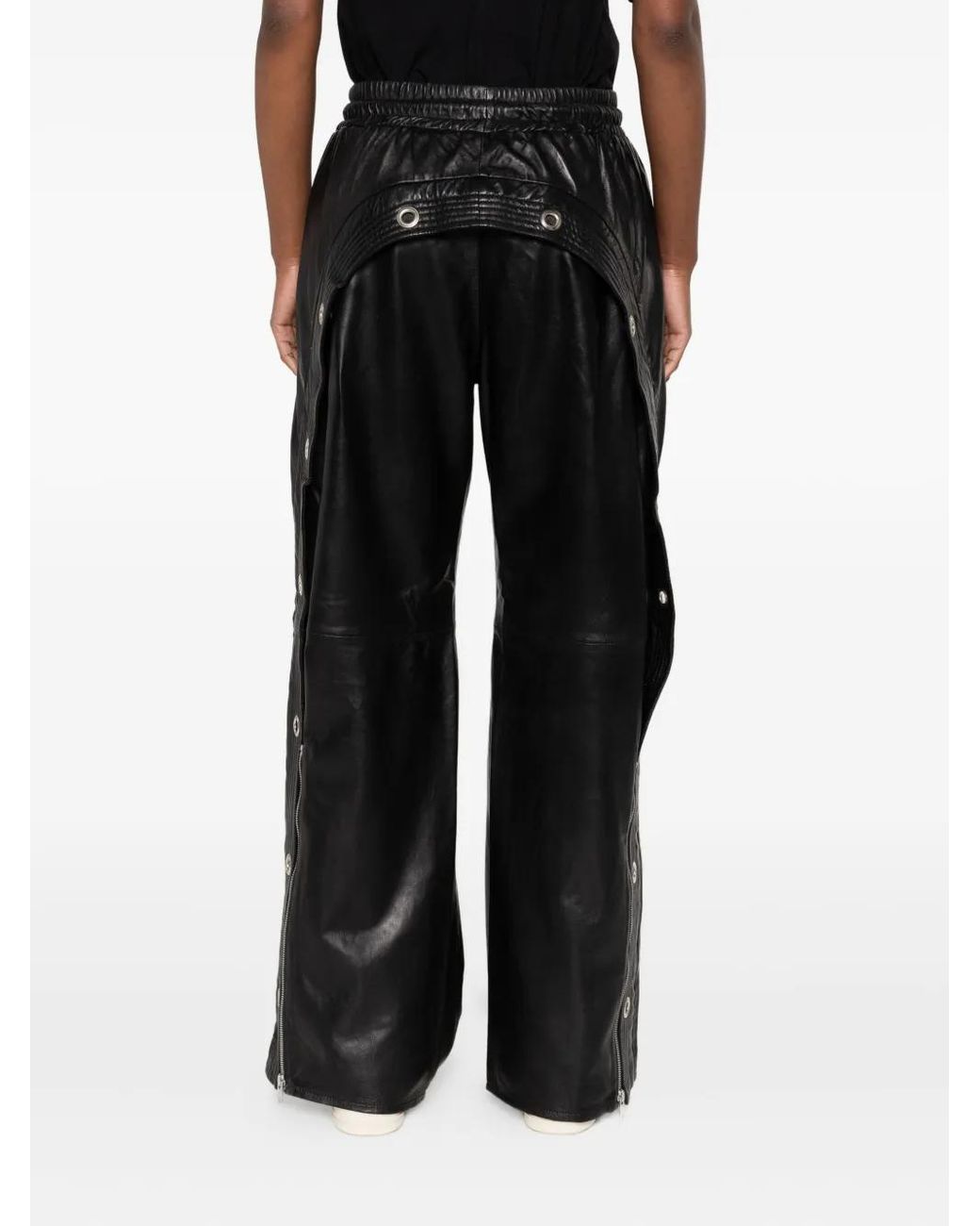 R13 Black Leather Side-Zip Trousers