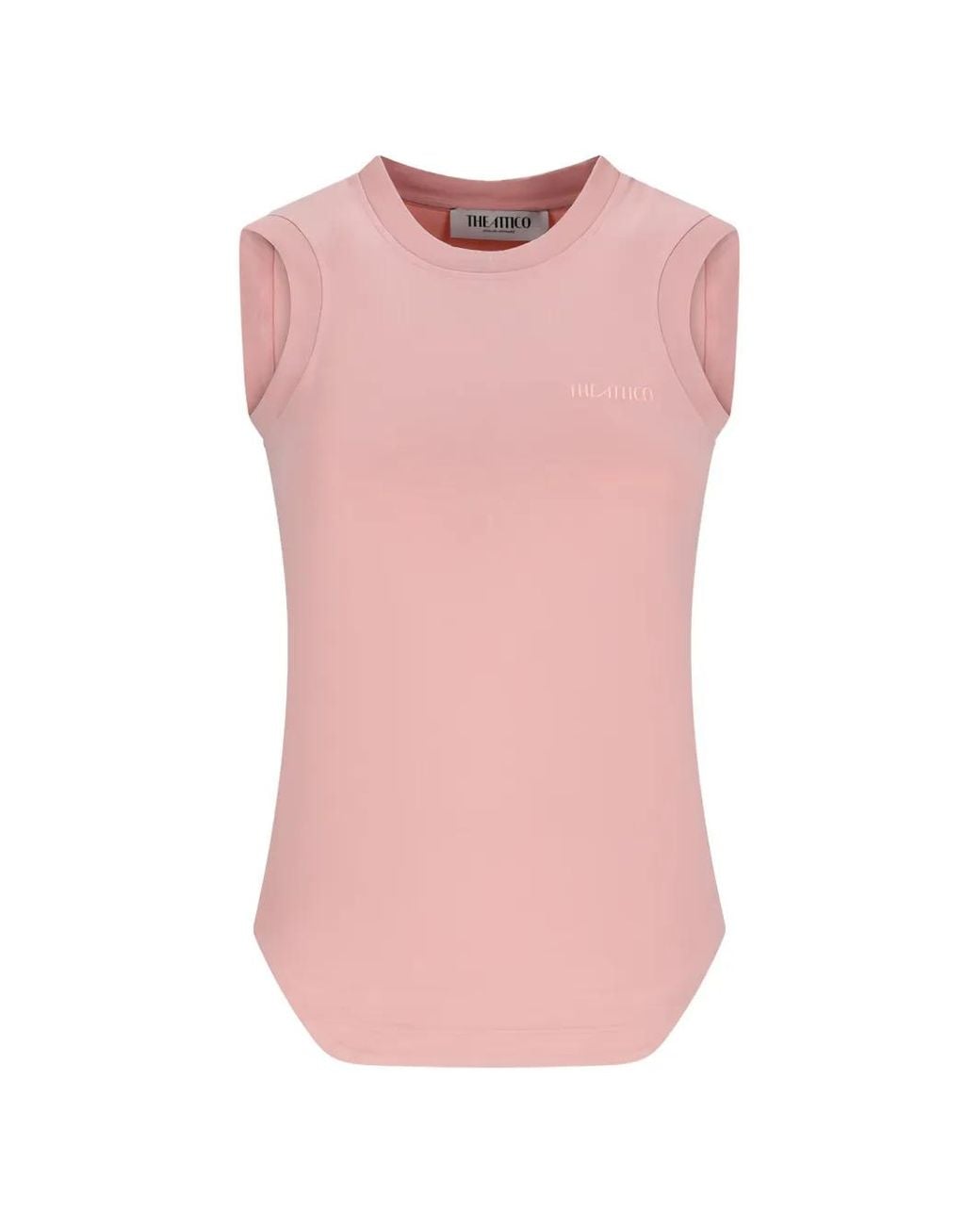 The Attico Pink Reese Logo-Embroidered Tank Top