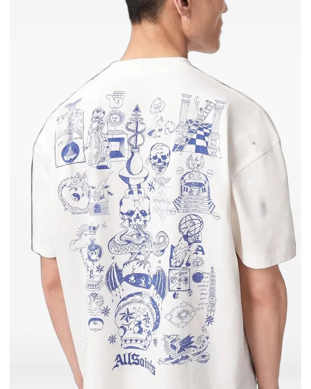 AllSaints White Ignis Graphic-Print T-Shirt for men