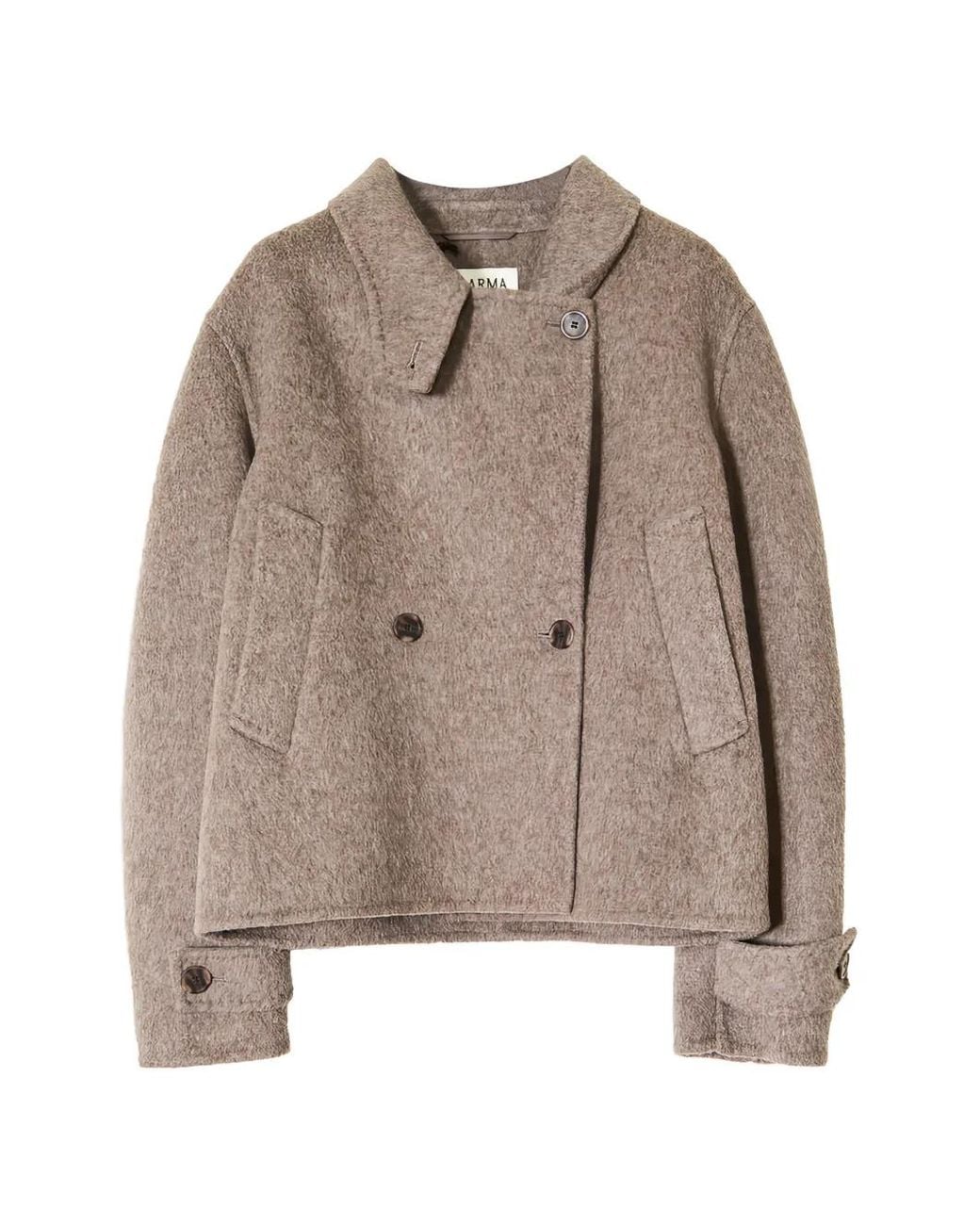 Arma Brown Double-Breasted Cropped Jacket