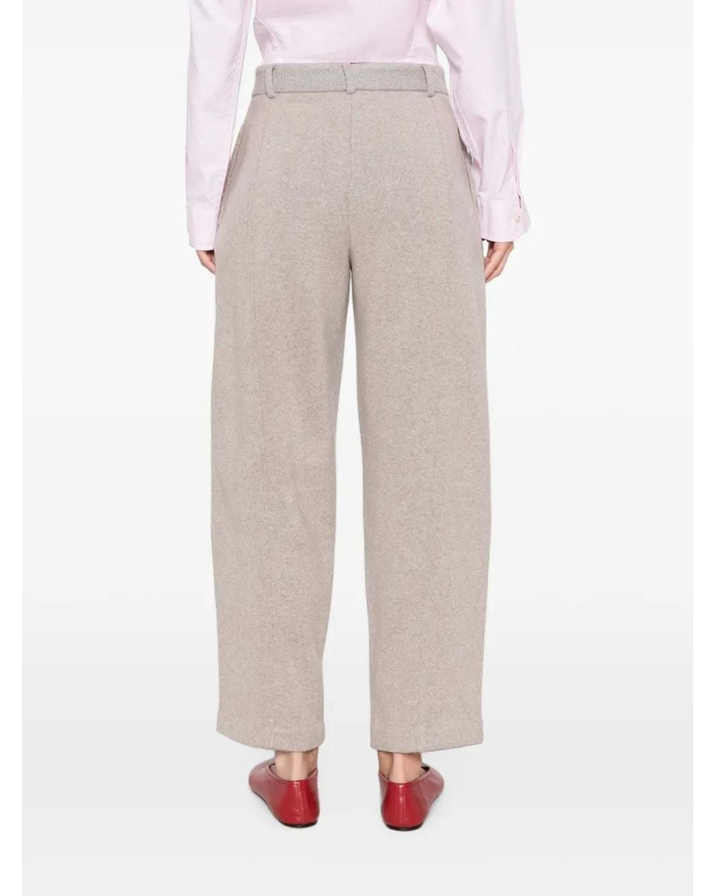 Panicale White Straight-Leg Trousers