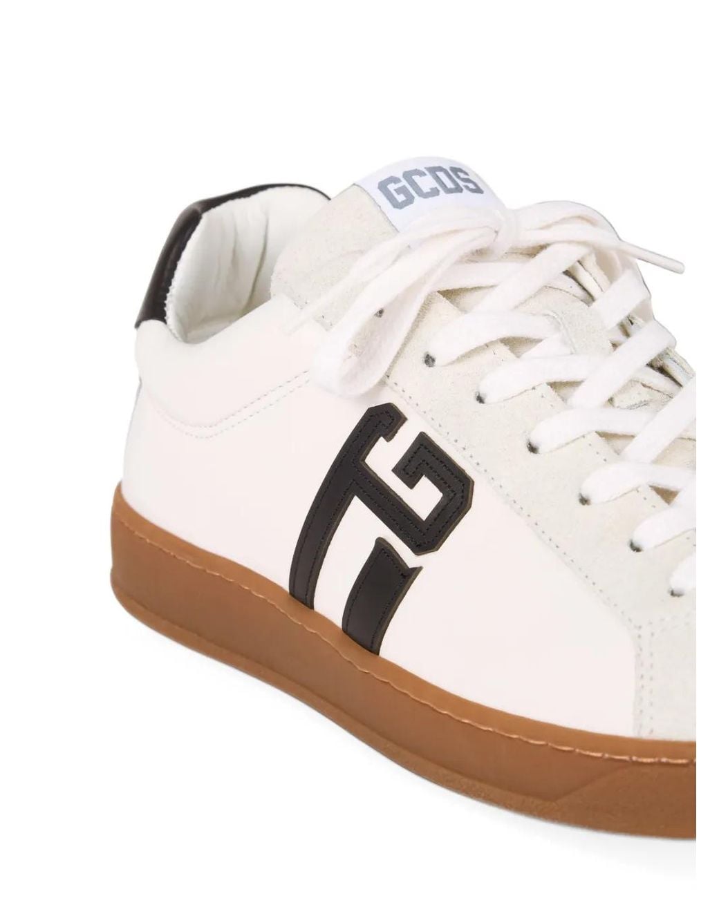 Gcds White Logo-Print Lace-Up Sneakers