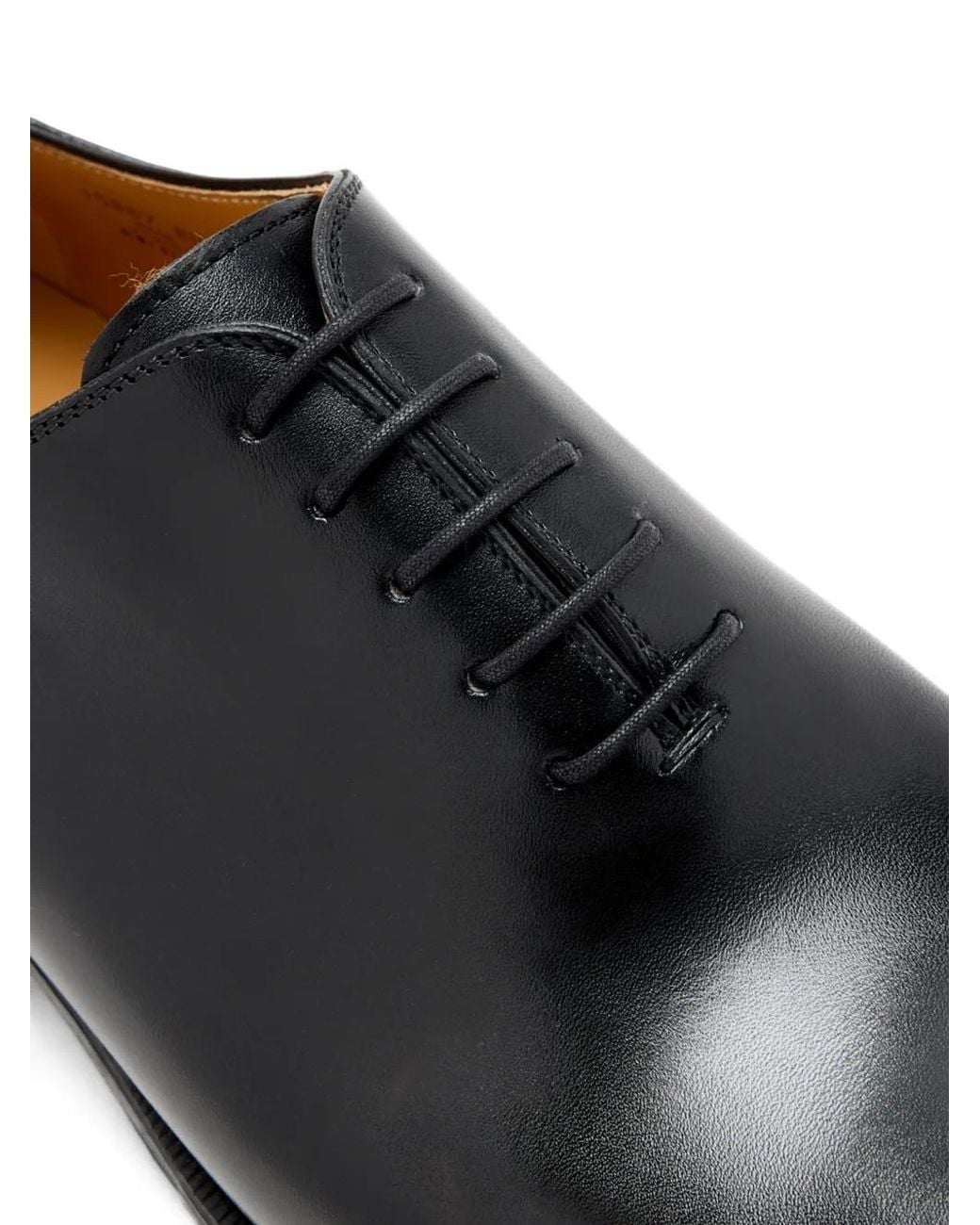 Magnanni Shoes Black Cardiff Leather Lace-Up Shoes for men