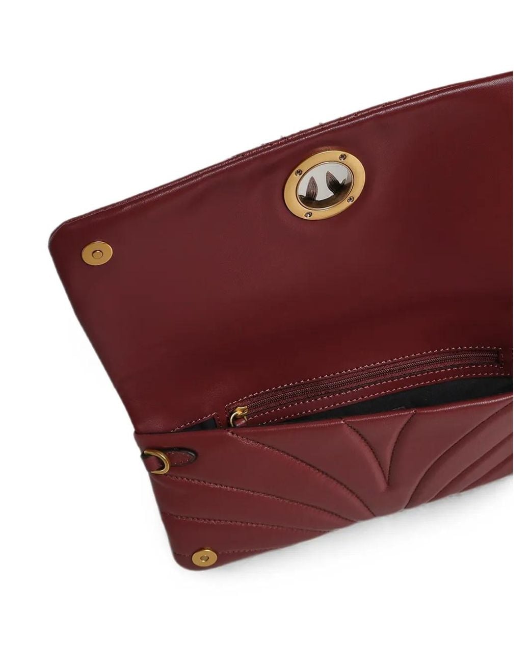 Pinko Purple Love Birds Quilted Shoulder Bag