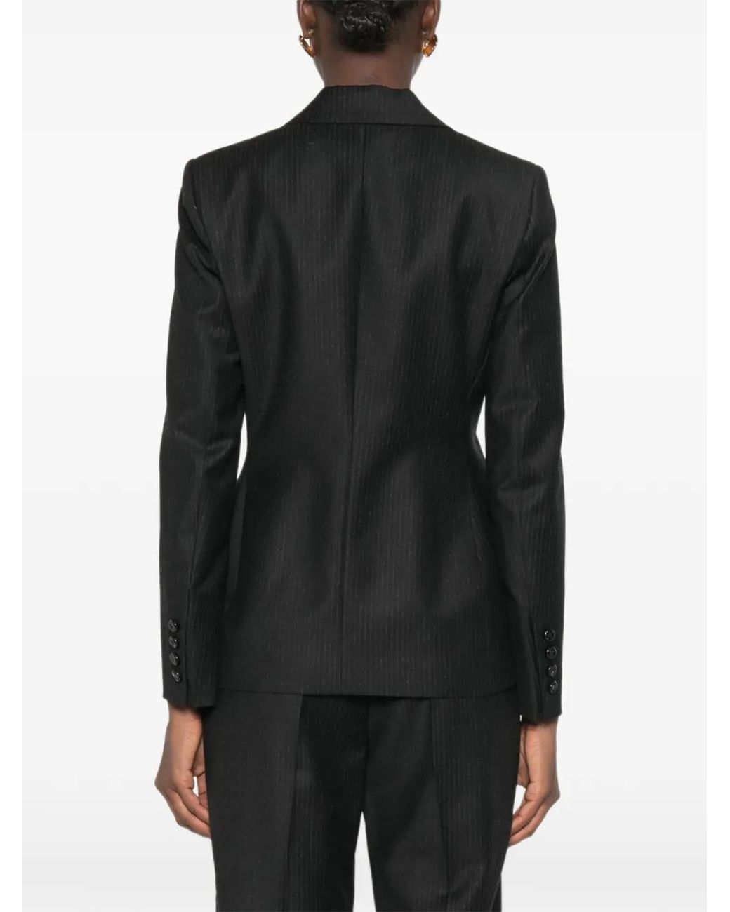 Blazé Milano Black Pinstriped Double-Breasted Jacket