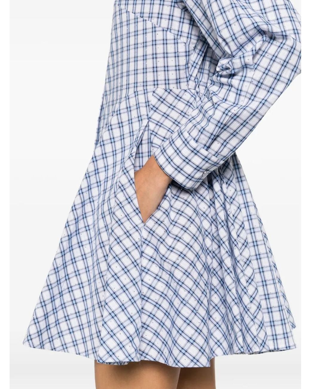 Maje Blue Rhinestone Shirt Dress