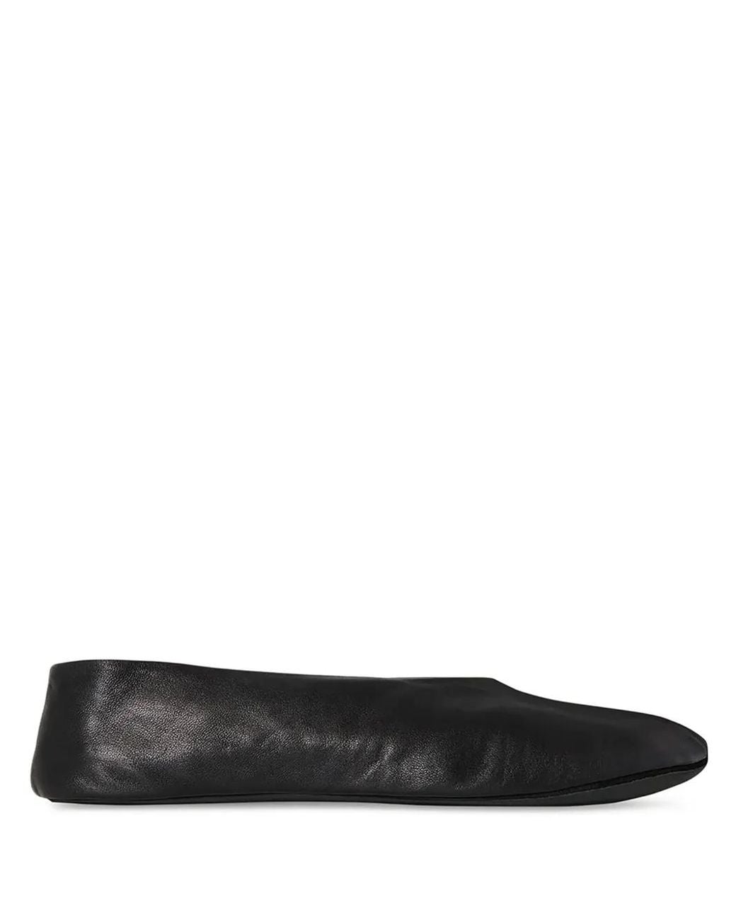 The Row Black Stella Slipper In Leather