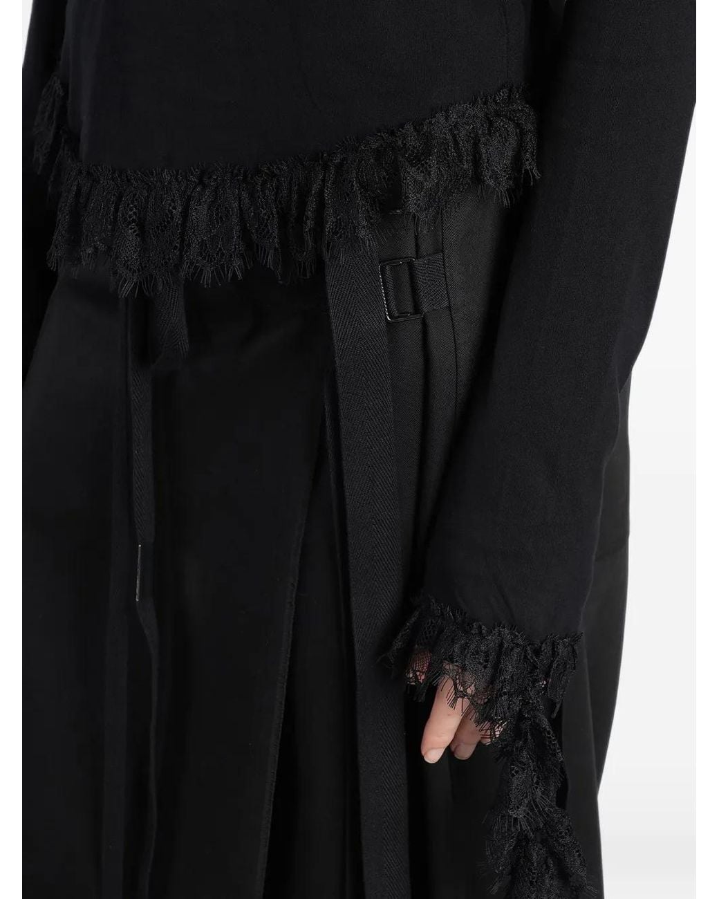 Ann Demeulemeester Black Mare Lace-Trim Top
