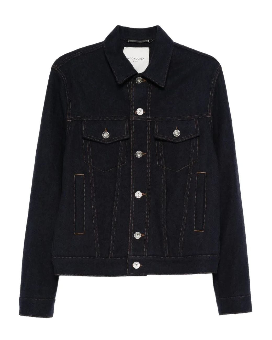 Jacob Cohen Black Button-Fastening Flap-Pocket Denim Jacket for men