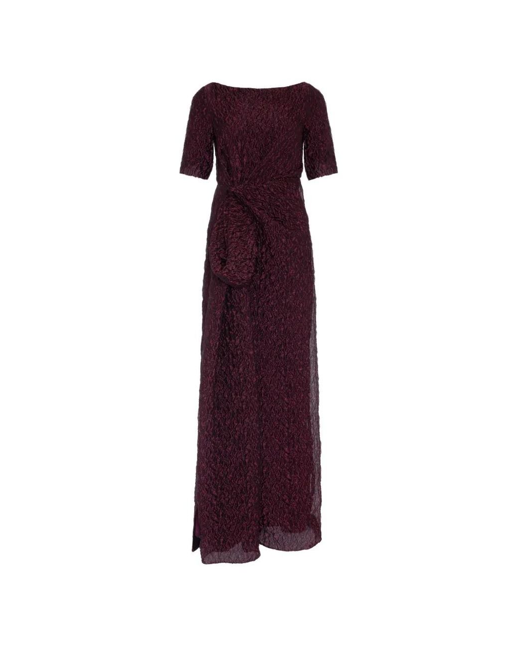 Roksanda Purple Robe Longue Syla À Taille Nouée