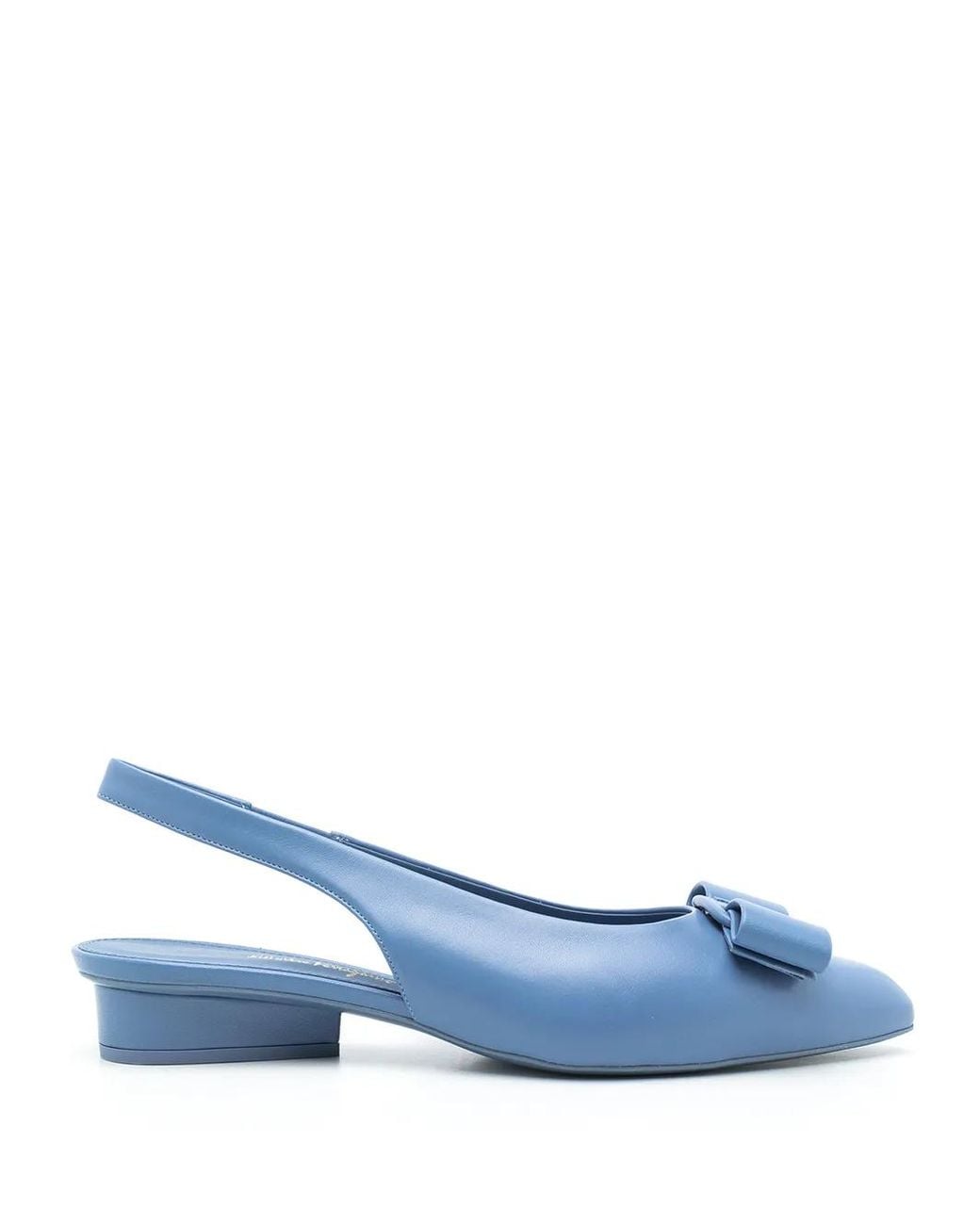 Ferragamo Blue Ferragamo Bow Detail Slingback Shoes