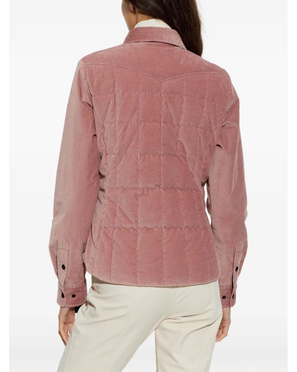 Moncler Pink Nangy Corduroy-Quilted Puffer Jacket