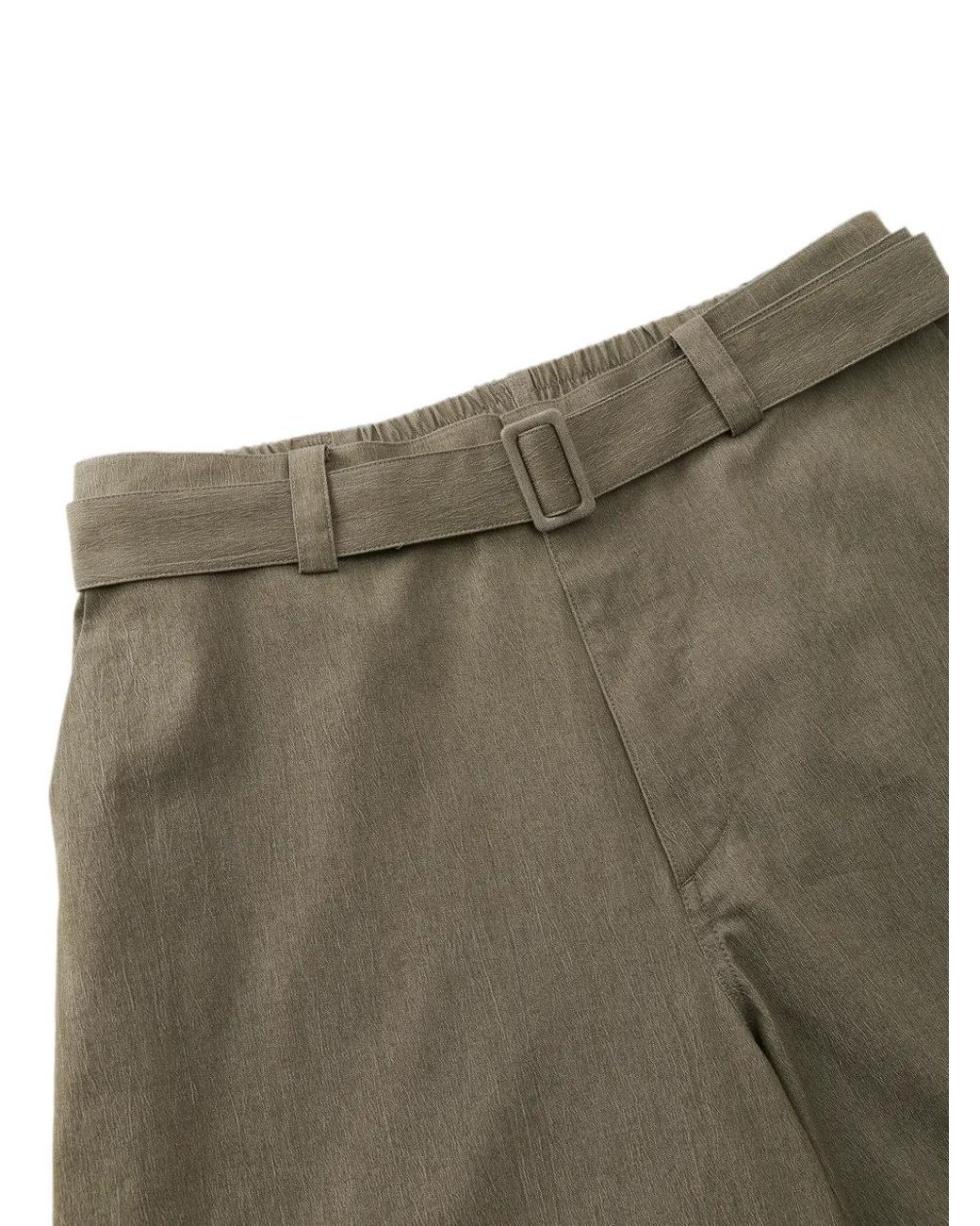 CROQUIS Green Belted Wide-Leg Trousers for men