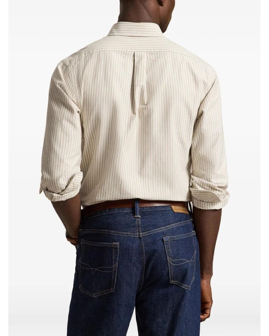 Polo Ralph Lauren Pink Custom Fit Striped Shirt for men