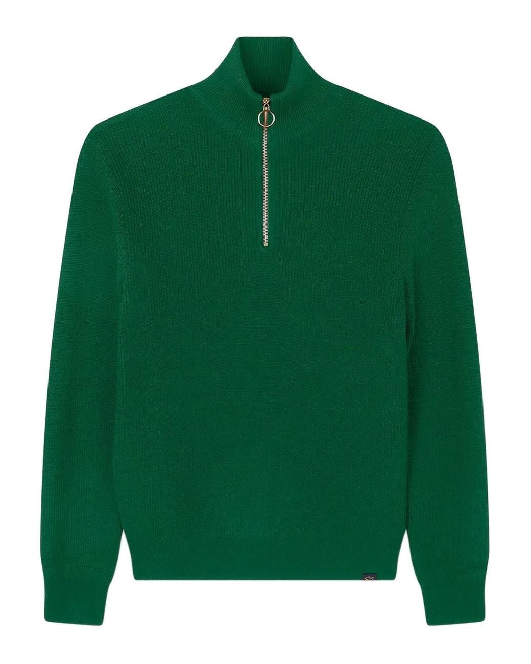 Paul & Shark Green Half-Zip Sweater for men