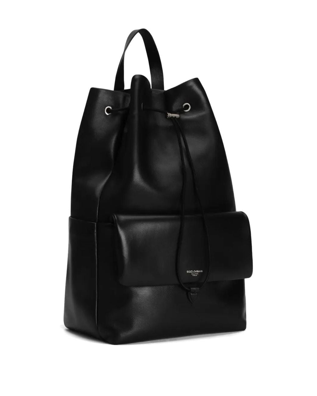 Dolce & Gabbana Black Leather Backpack for men