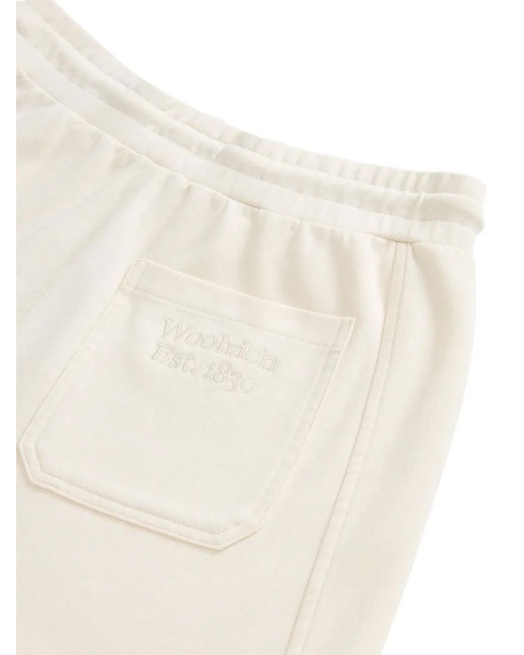 Woolrich White Interlock Drawstring-Elasticated Shorts
