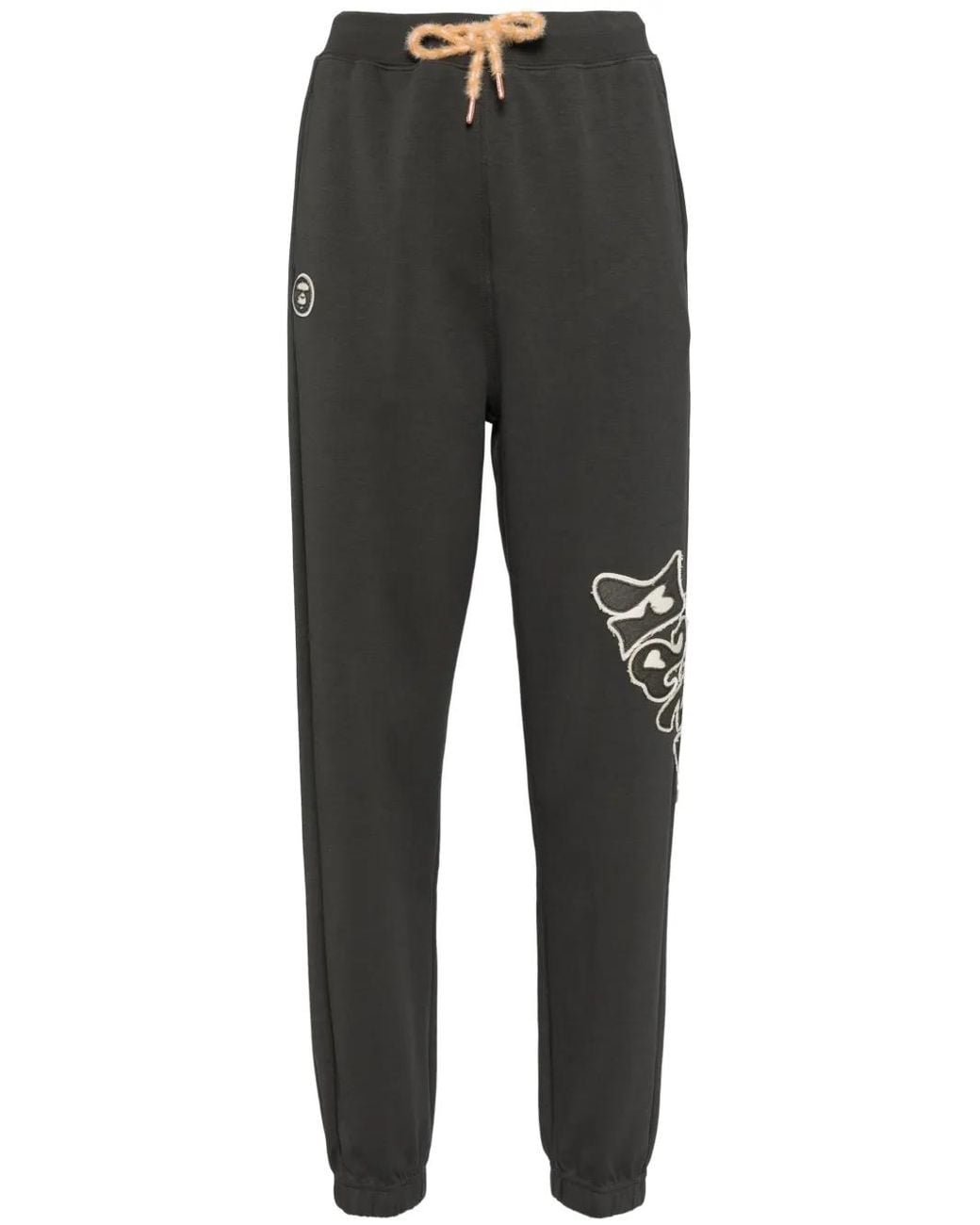 A Bathing Ape Gray Logo-Appliqué Sweatpants