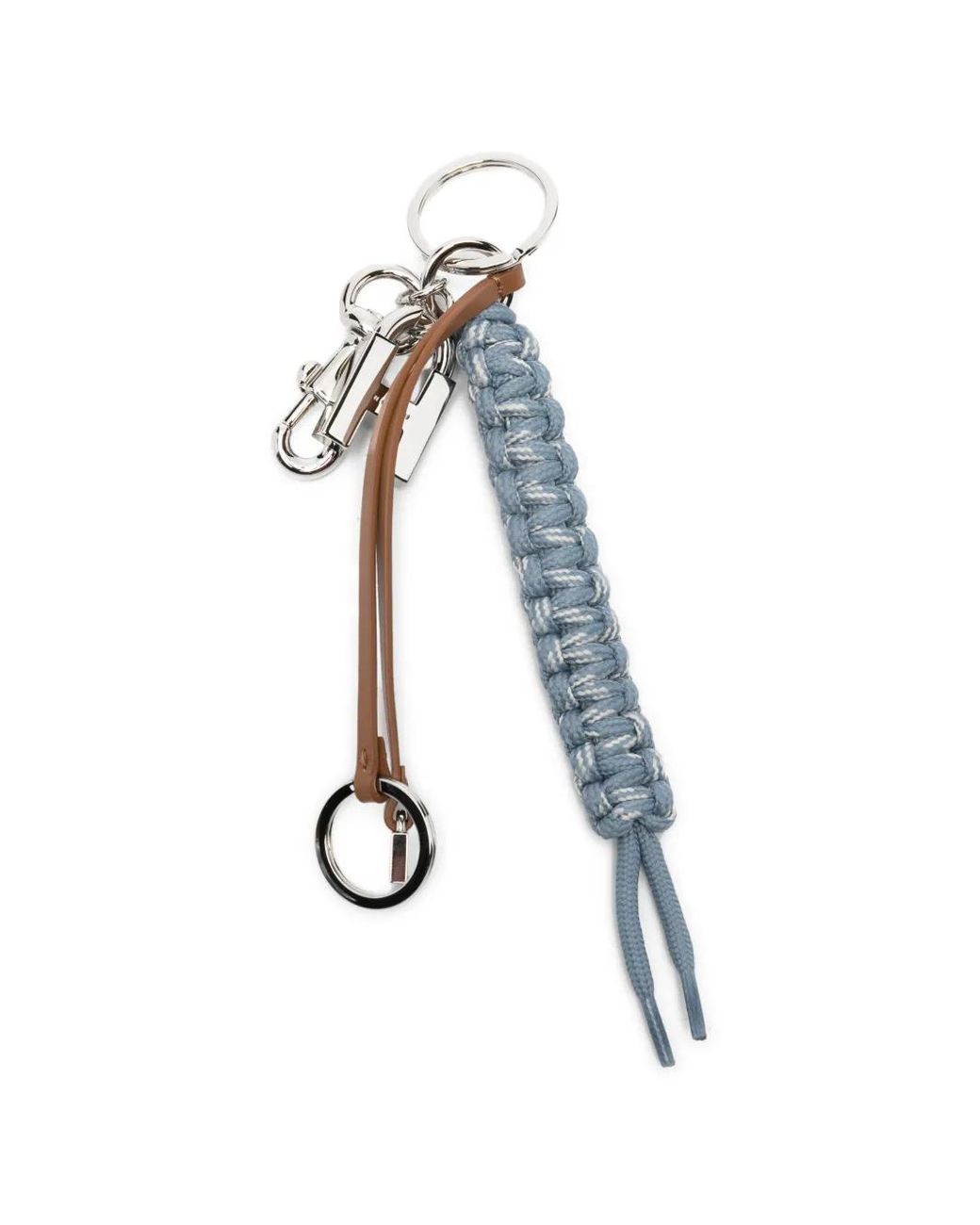Hogan White Leather Keyring