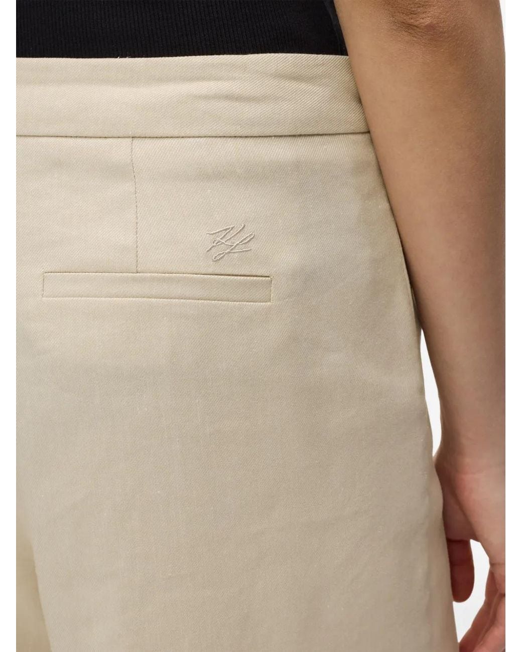 Karl Lagerfeld Natural Concealed-Fastening Trousers