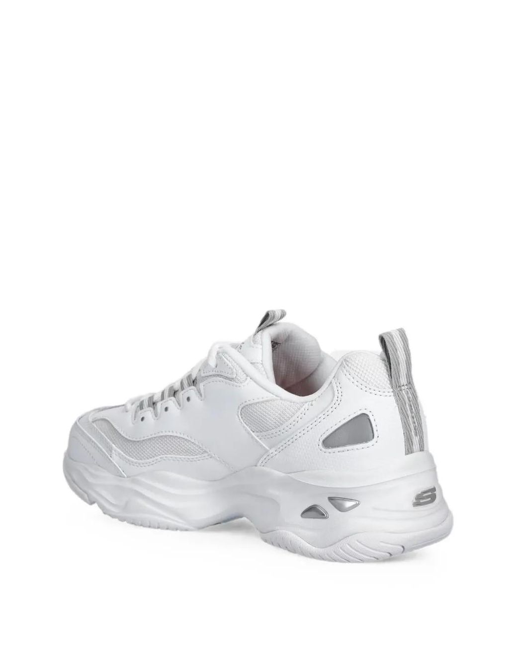 Skechers White D'Lites 4.0 Fresh Diva Chunky-Sole Sneakers