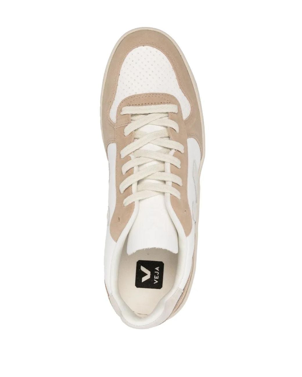 Veja White V-10 Two-tone Sneakers