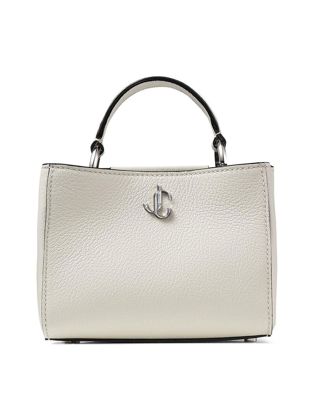Jimmy Choo Leather Varenne Top-handle Mini Tote Bag in White | Lyst