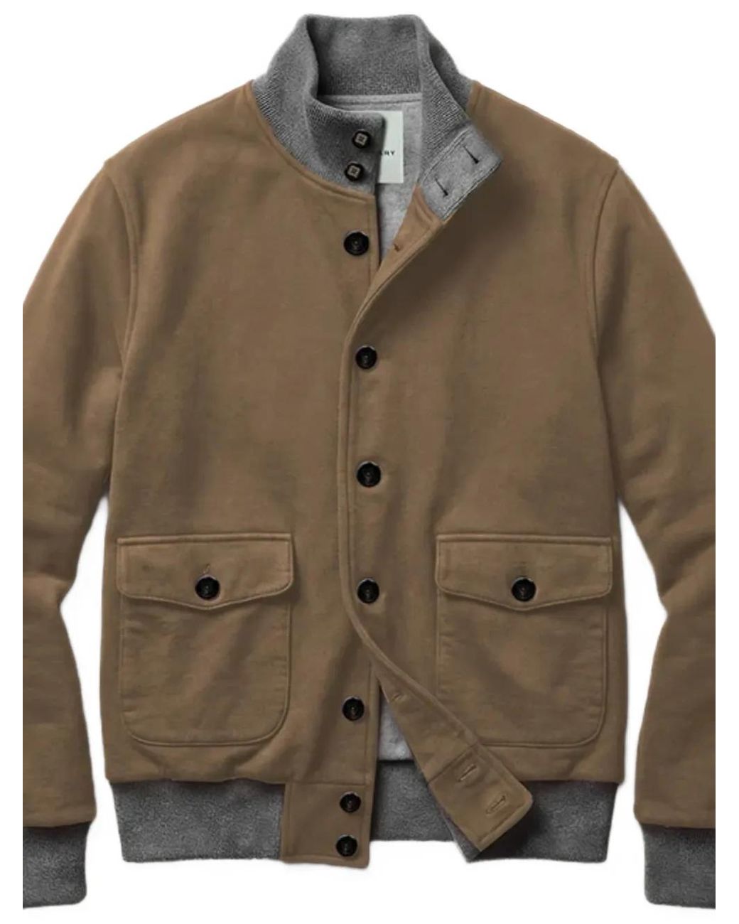 Onar Brown Button-Up Bomber Jacket for men