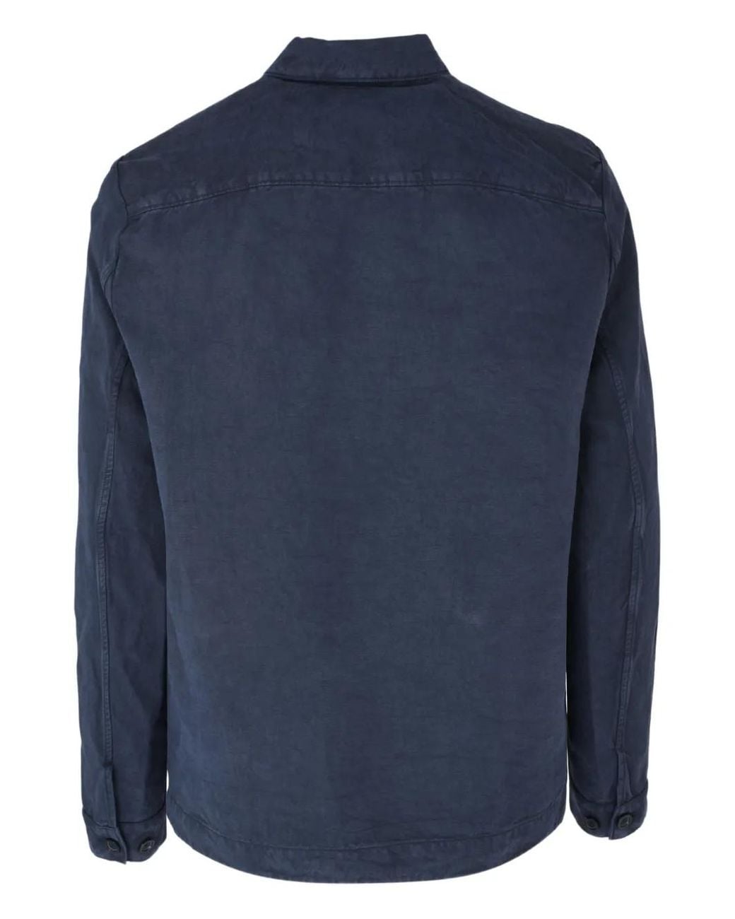 120% Lino Blue Buttoned Giacca Jacket for men