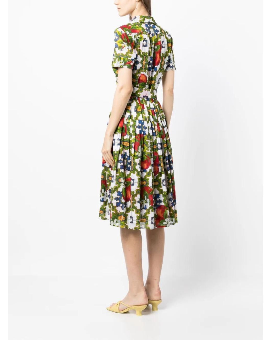 Samantha Sung Green Audrey Sicilian Ceramic-Print Dress
