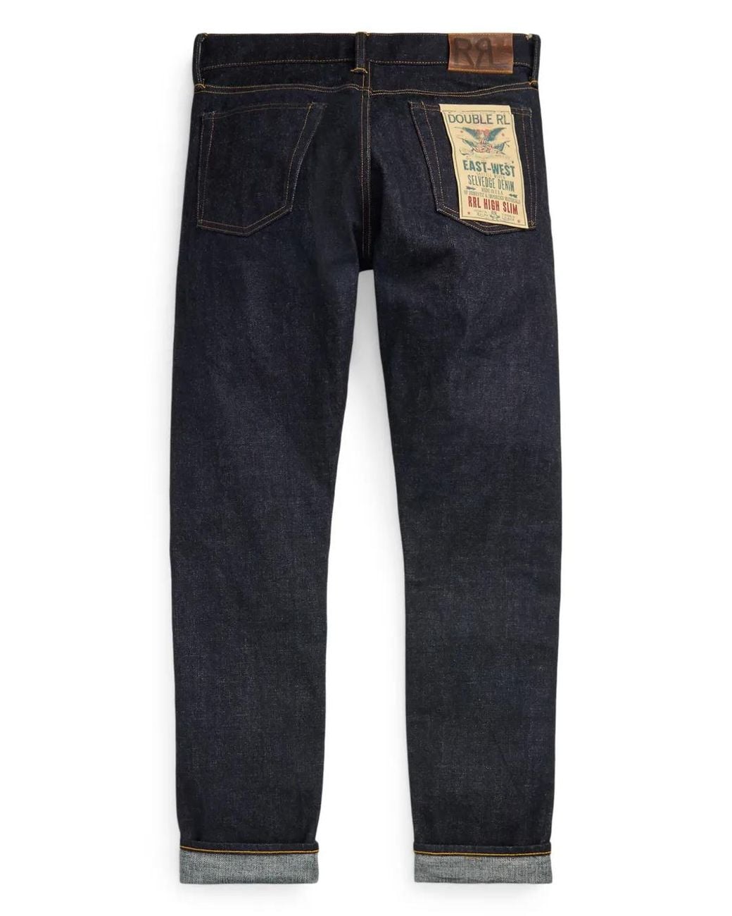RRL Blue Logo-Patch Slim-Fit Jeans for men