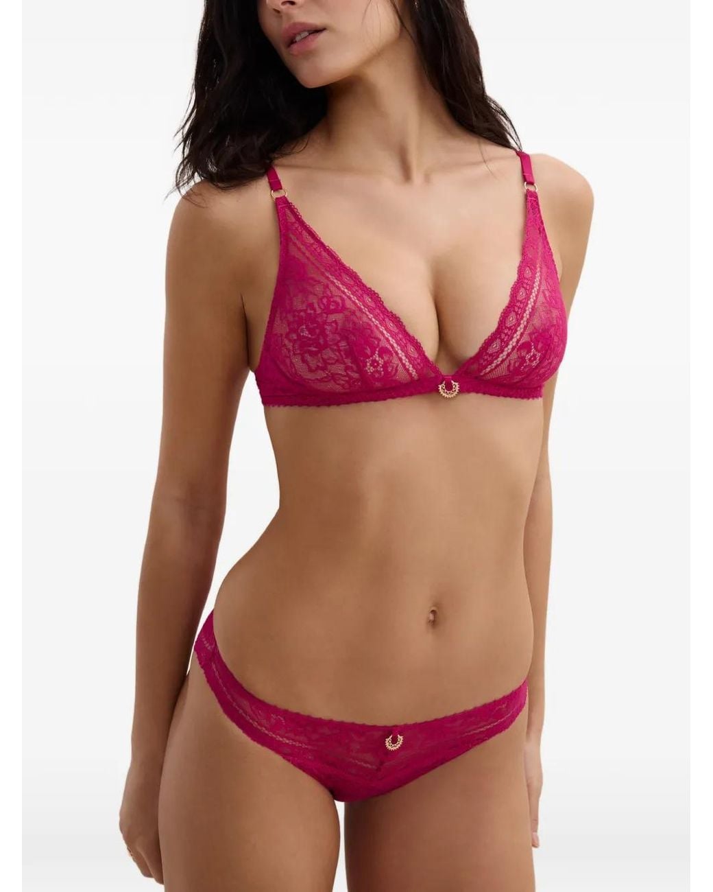 Aubade Pink Ivresse Baroque Lace Briefs
