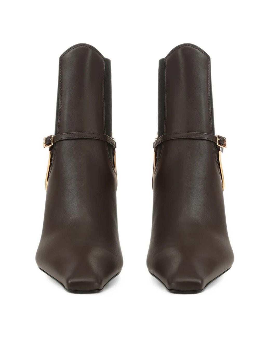 Sergio Rossi Black Spur Leather Ankle Boots