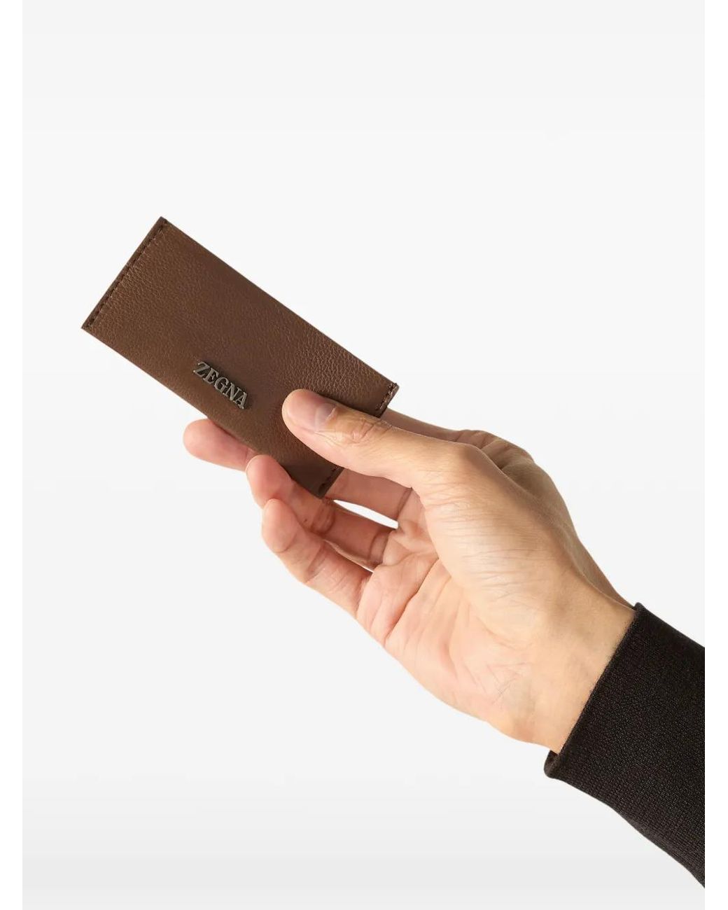 Zegna Brown Secondskin Card Case for men